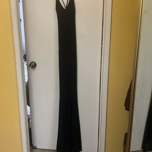 NORMA KAMALI size S/36 Low Back Slip Mermaid Fishtail Gown in Black